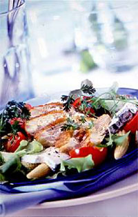 Salade de suprme grill au gros sel