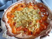 Tarte rhubarbe et abricots